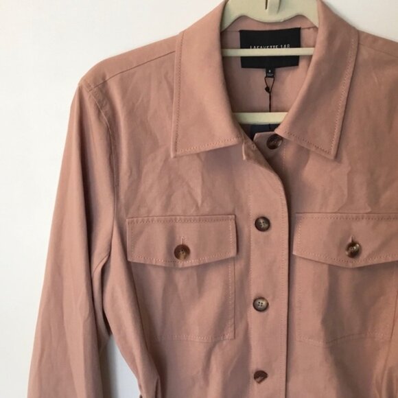 LAFAYETTE 148 NEW YORK - John Safari Jacket Button Down Belted - Size 8 - Picture 4 of 10
